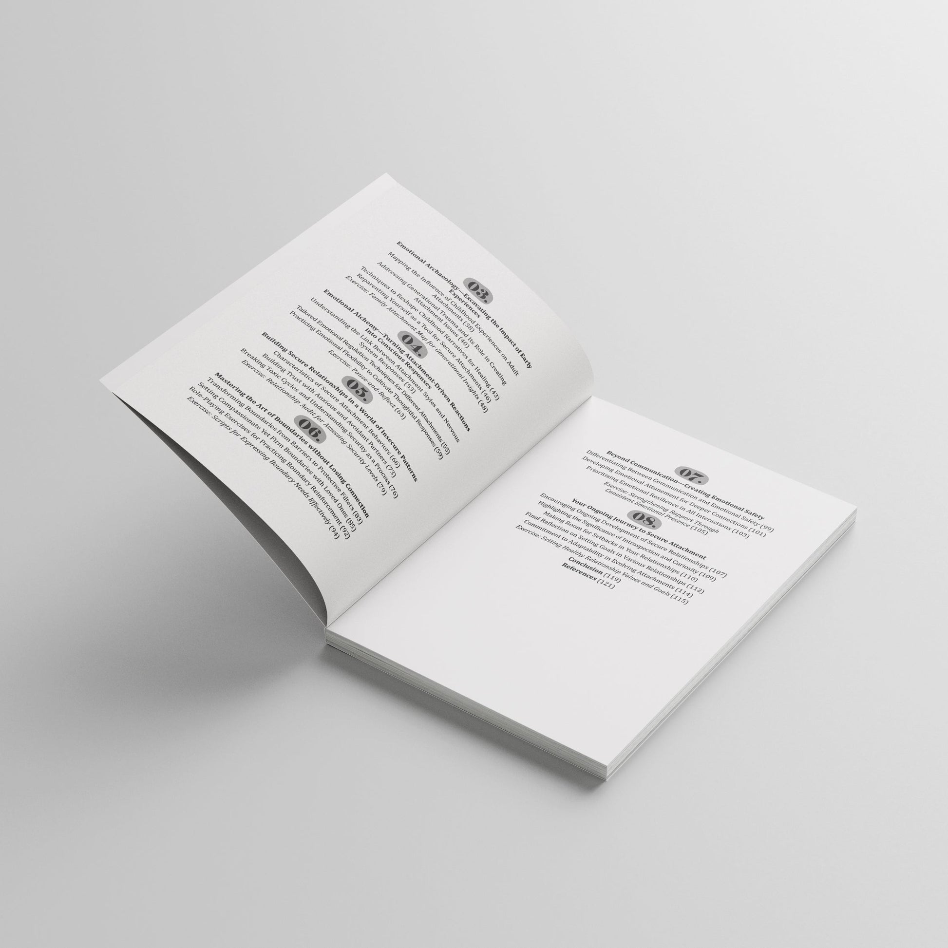 Table of contents for “Anxious, Avoidant & Disorganized Attachment Recovery Workbook” by Lulu Nicholson — a relationship self-help book for healing attachment wounds