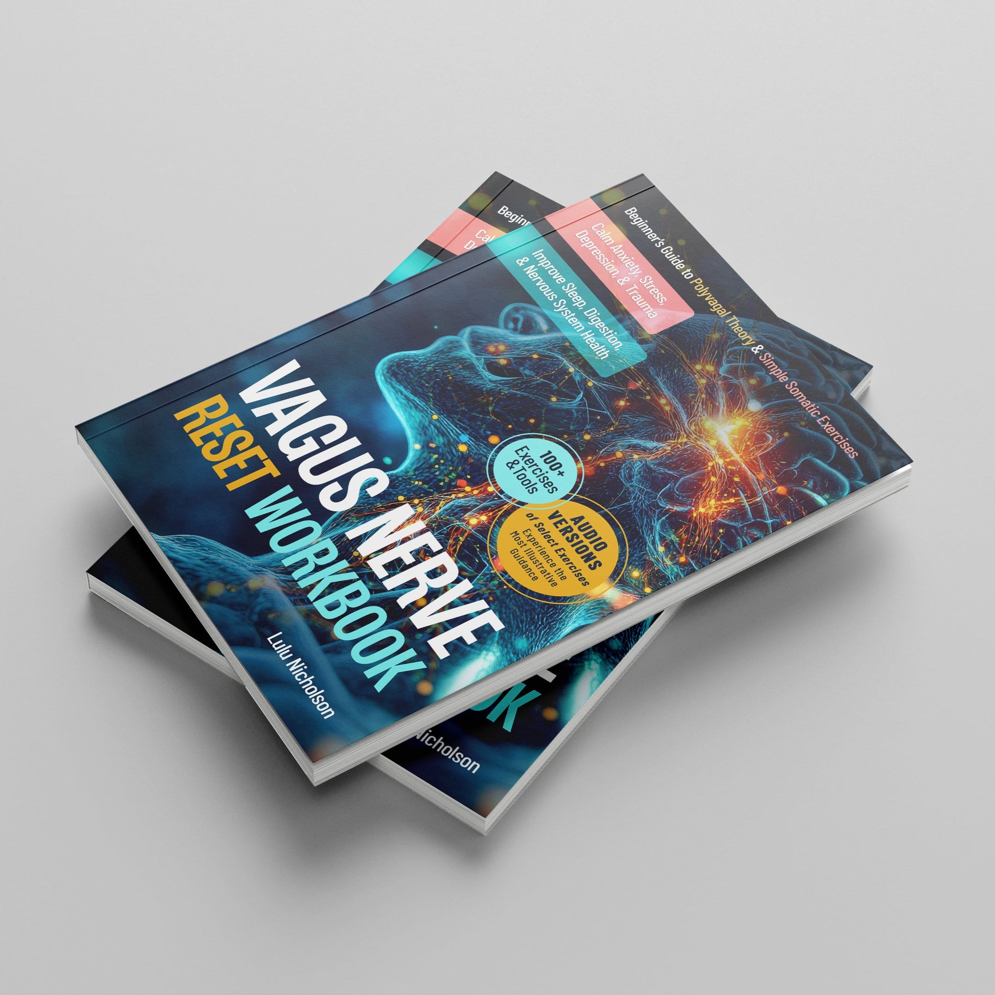 Front cover of “Vagus Nerve Reset Workbook” by Lulu Nicholson — a self-help guide for stress relief and nervous system healing