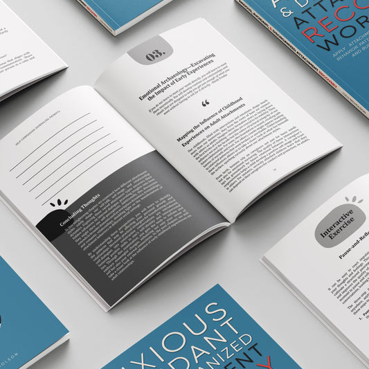 Interior of “Anxious, Avoidant & Disorganized Attachment Recovery Workbook” by Lulu Nicholson — a relationship self-help book for healing attachment wounds