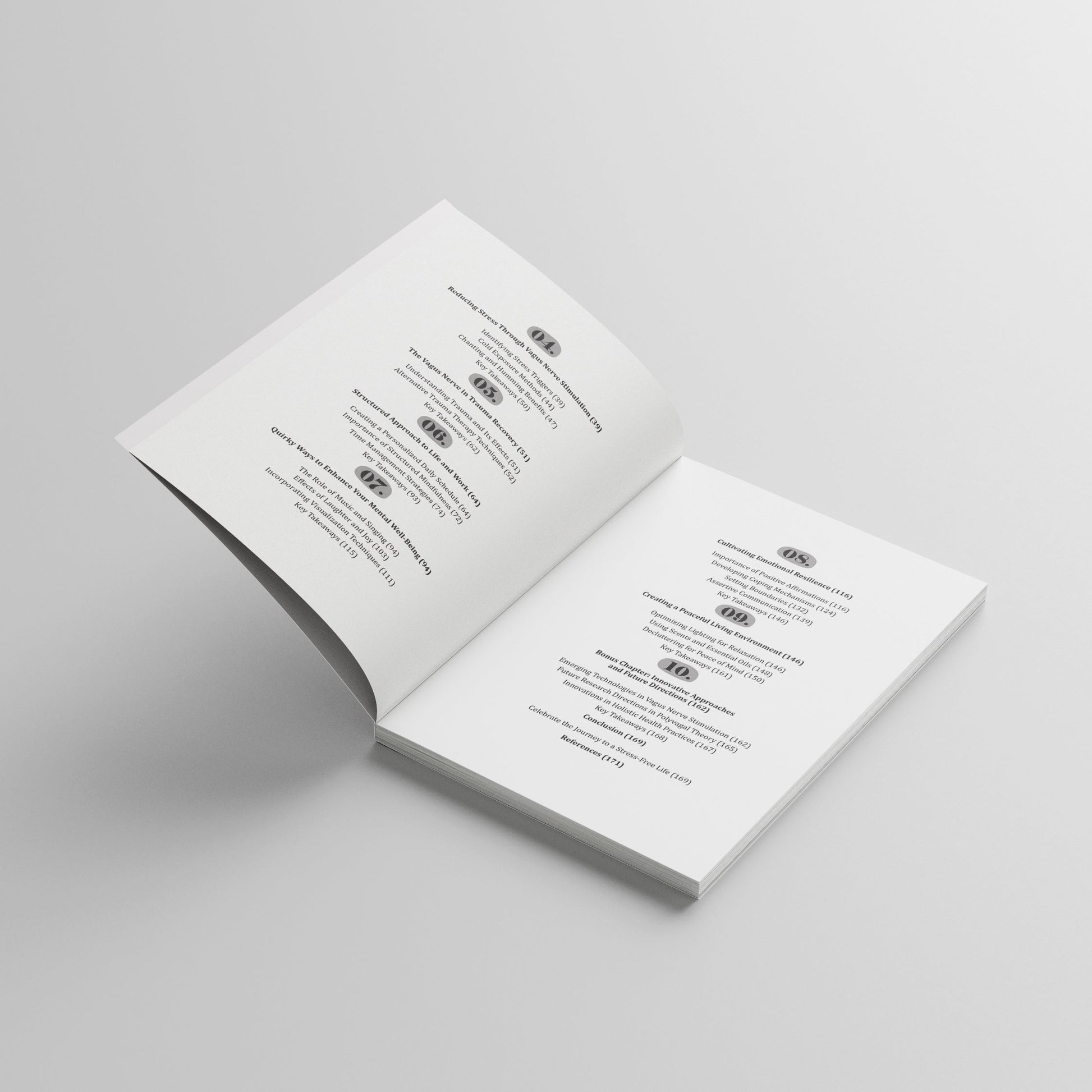 Table of contents for “Vagus Nerve Reset Workbook” by Lulu Nicholson — a self-help guide for stress relief and nervous system healing